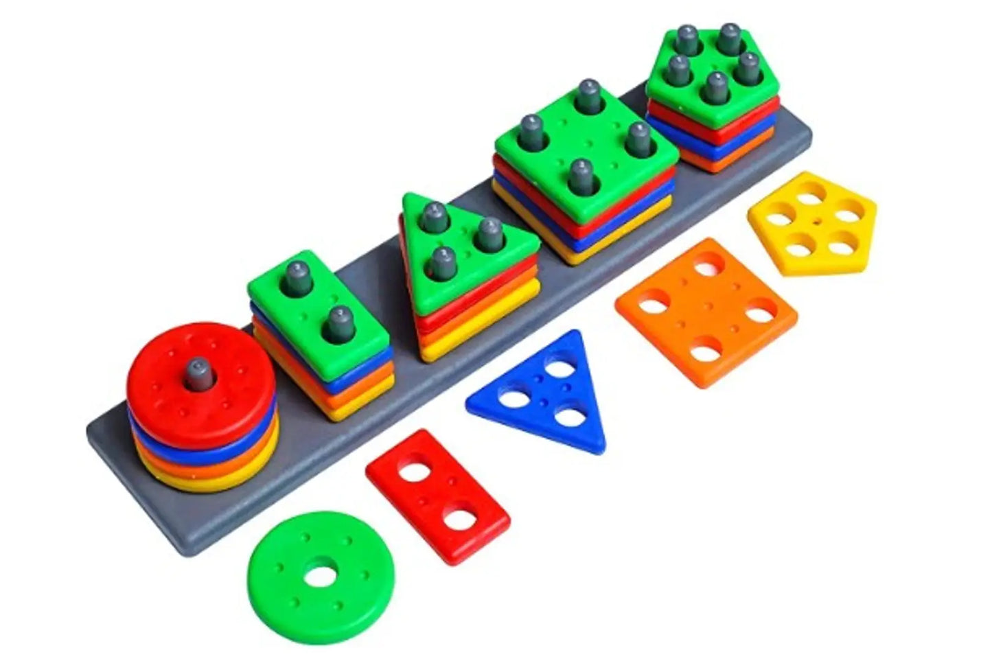 Geometrics Shape Educational Learning Toy Sorter Stacking Block Game for Kids