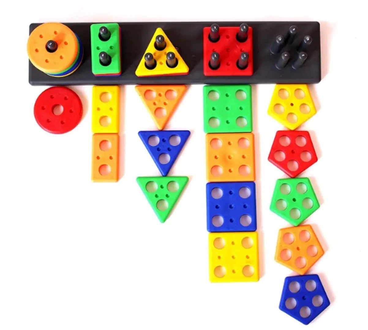 Geometrics Shape Matching Five Column Blocks Educational Learning Toy maths