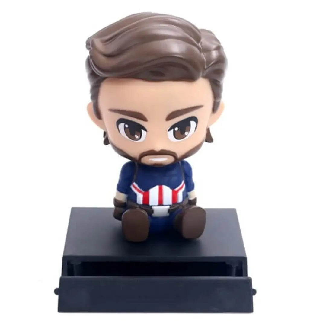 Marvel Avengers Infinity War Captain America Phone Holder Car Decoration Bobblehead Action Figure