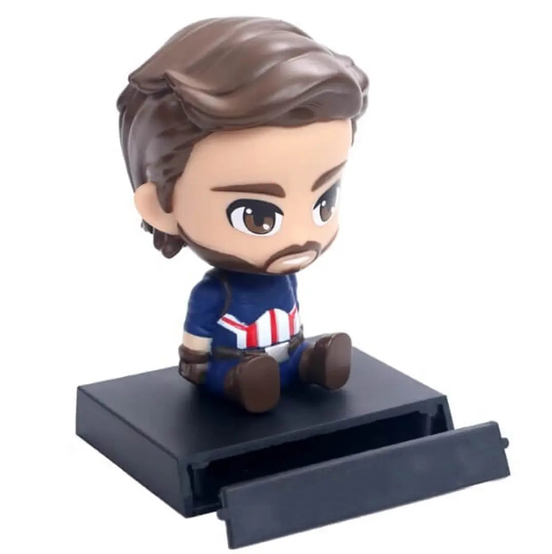 Marvel Avengers Infinity War Captain America Phone Holder Car Decoration Bobblehead Action Figure