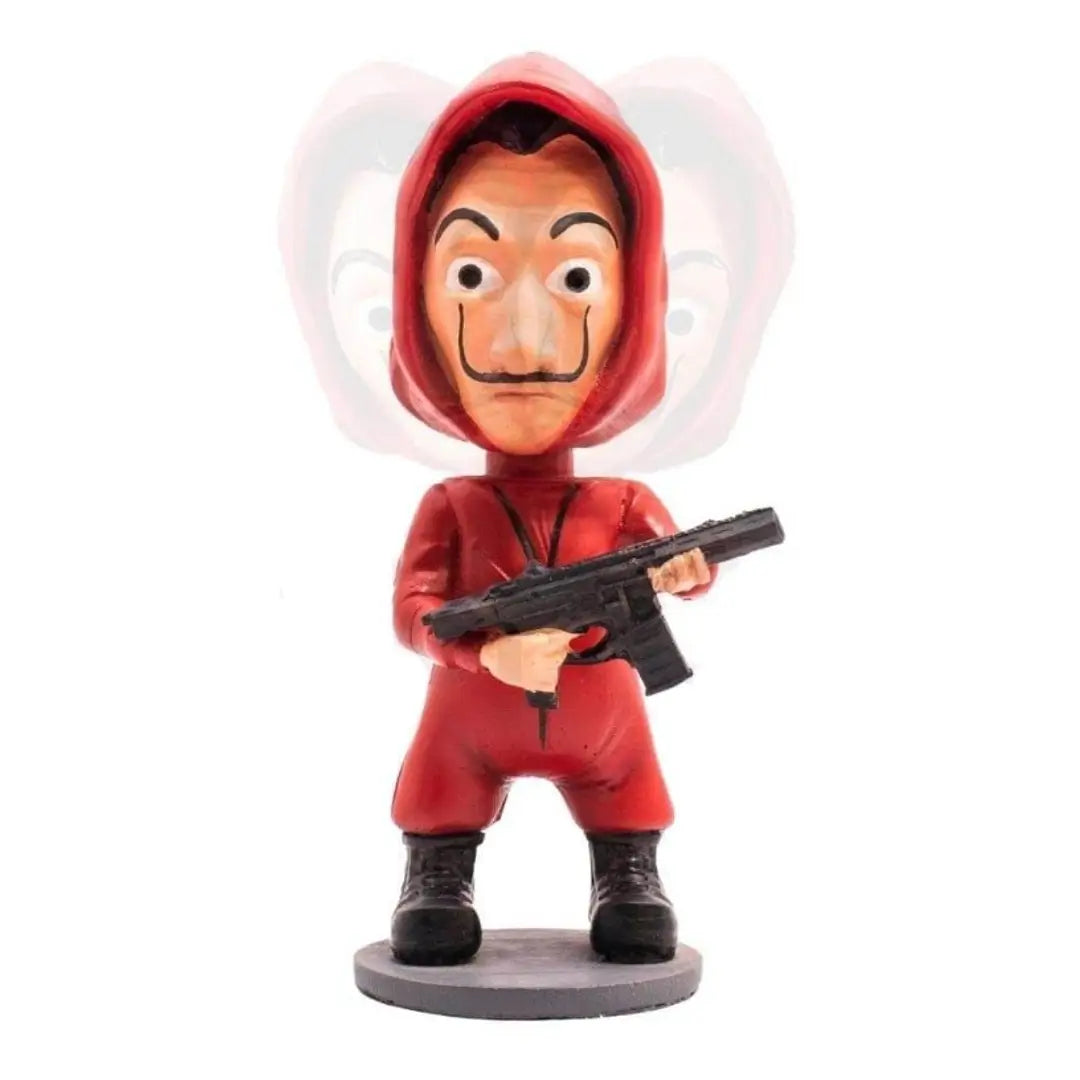 Bella Ciao Money Heist Dali Mask Car Decoration Bobblehead Action Figure