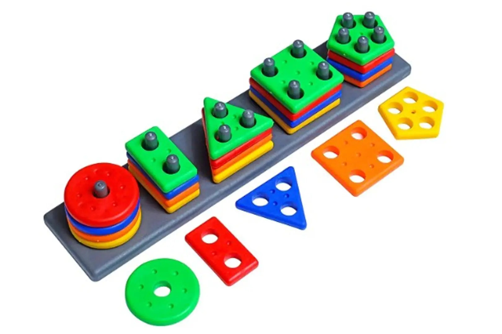 Geometrics Shape Educational  Learning Toy Sorter Stacking Block Game for Kids