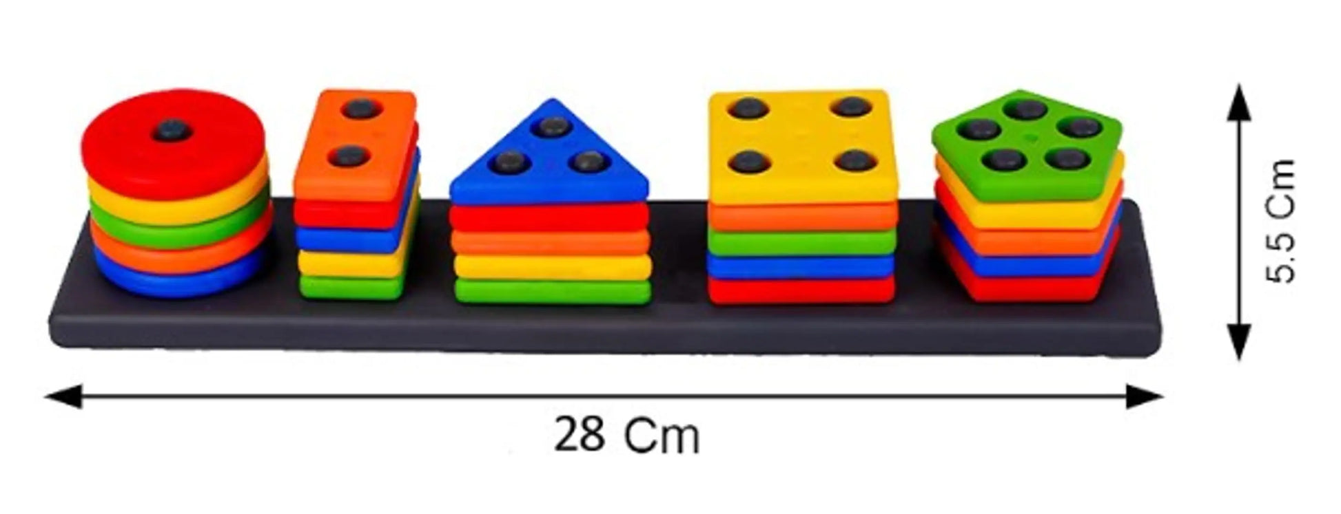 Geometrics Shape Matching Five Column Blocks Educational  Learning Toy maths