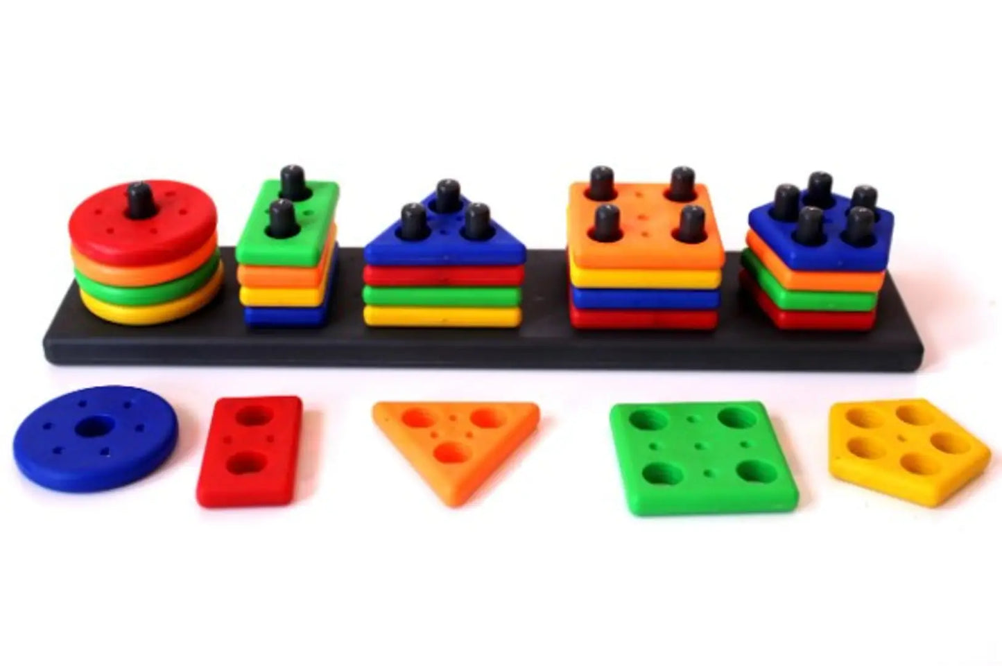 Smart Activity Fun and Learning Geometrics - Shape Matching Five Column Blocks - Educational  Learning Toys.