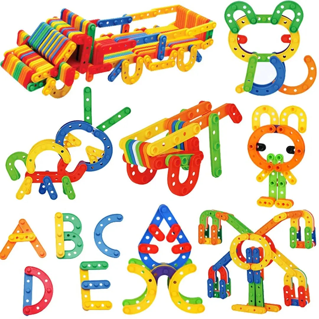 Pulsbery 100+ UC Smart Intelligent Blocks Construction Blocks, Learning Toy Set for for 3-8 Years Old Kids Boys  Girls,Random Color